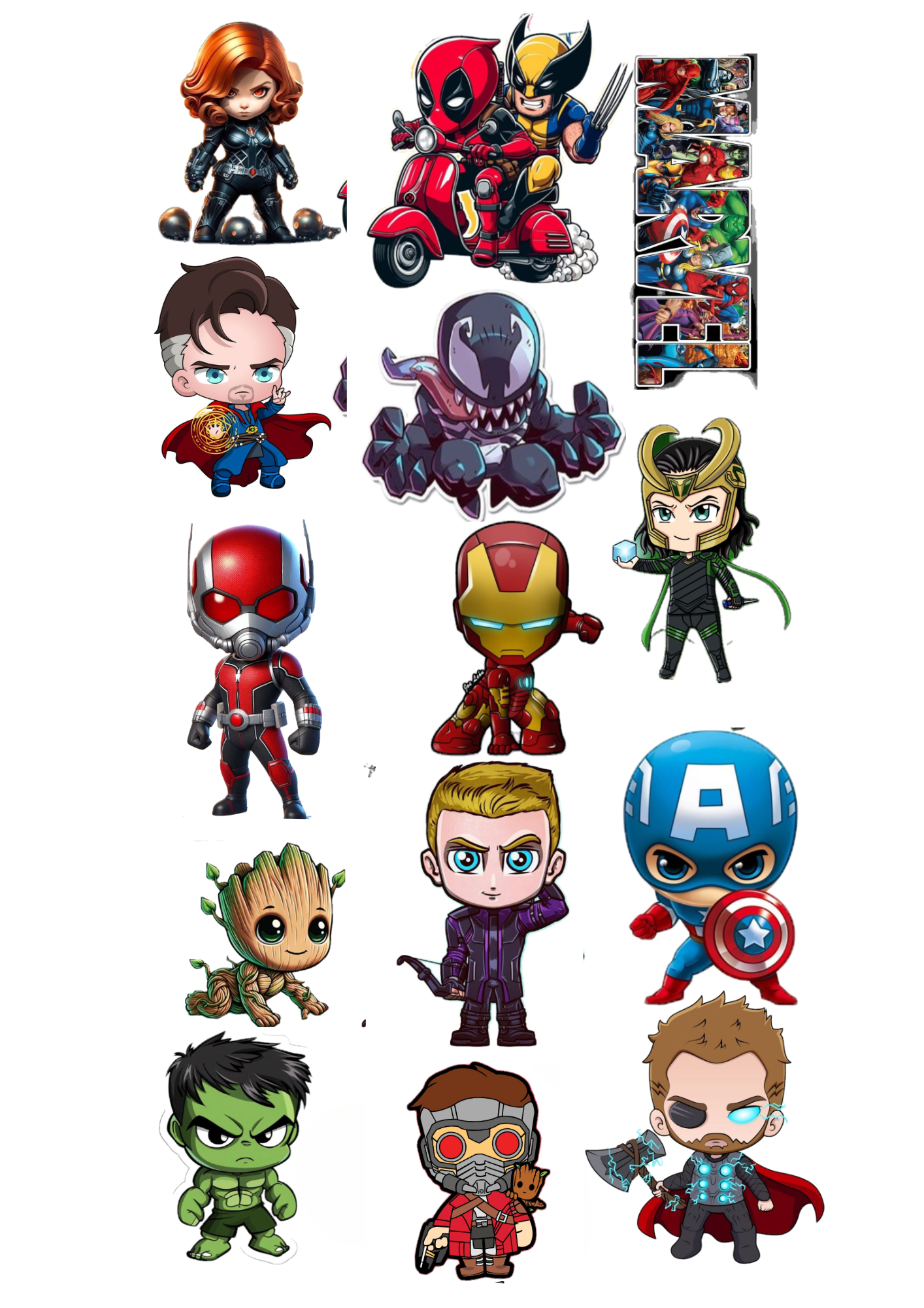Marvel Caricature Style Character Pack (14 pcs)