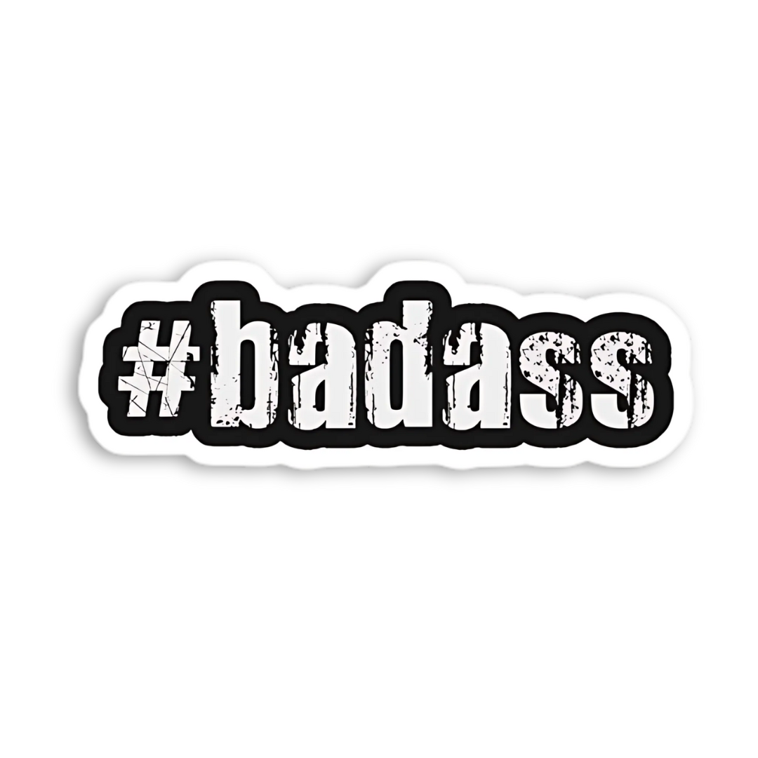 #Badass Fearless Biker Rebel Attitude Sticker