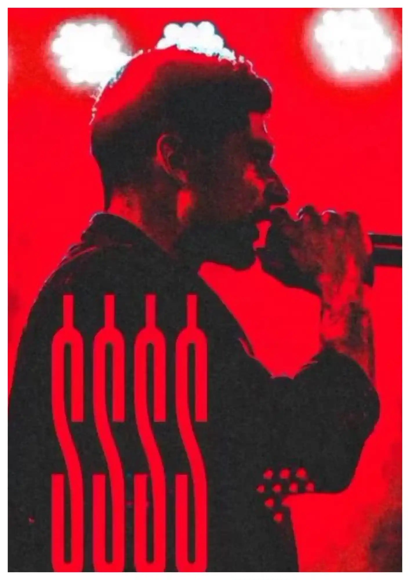 Red Silhouette Live Concert Music Poster