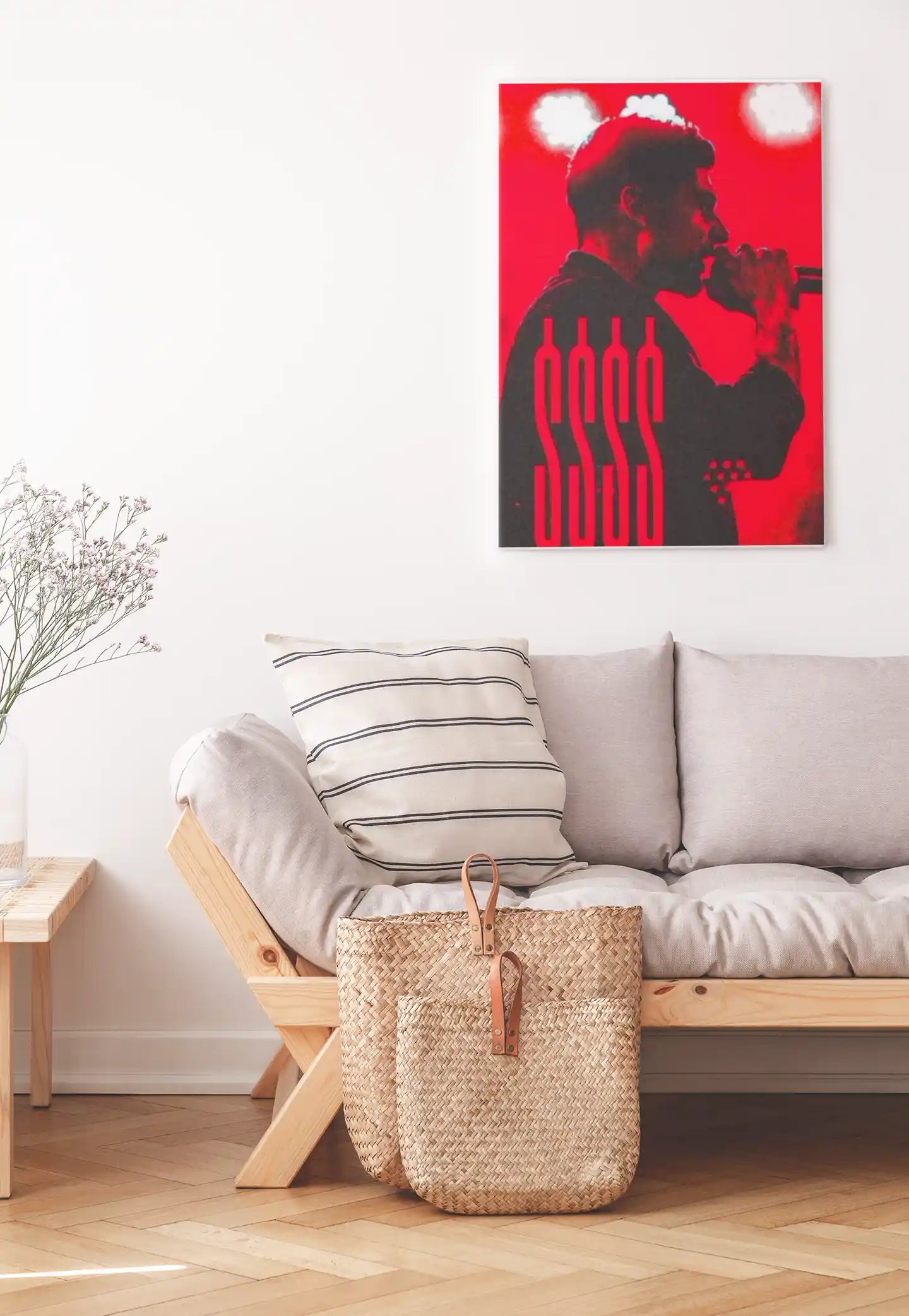 Red Silhouette Live Concert Music Poster