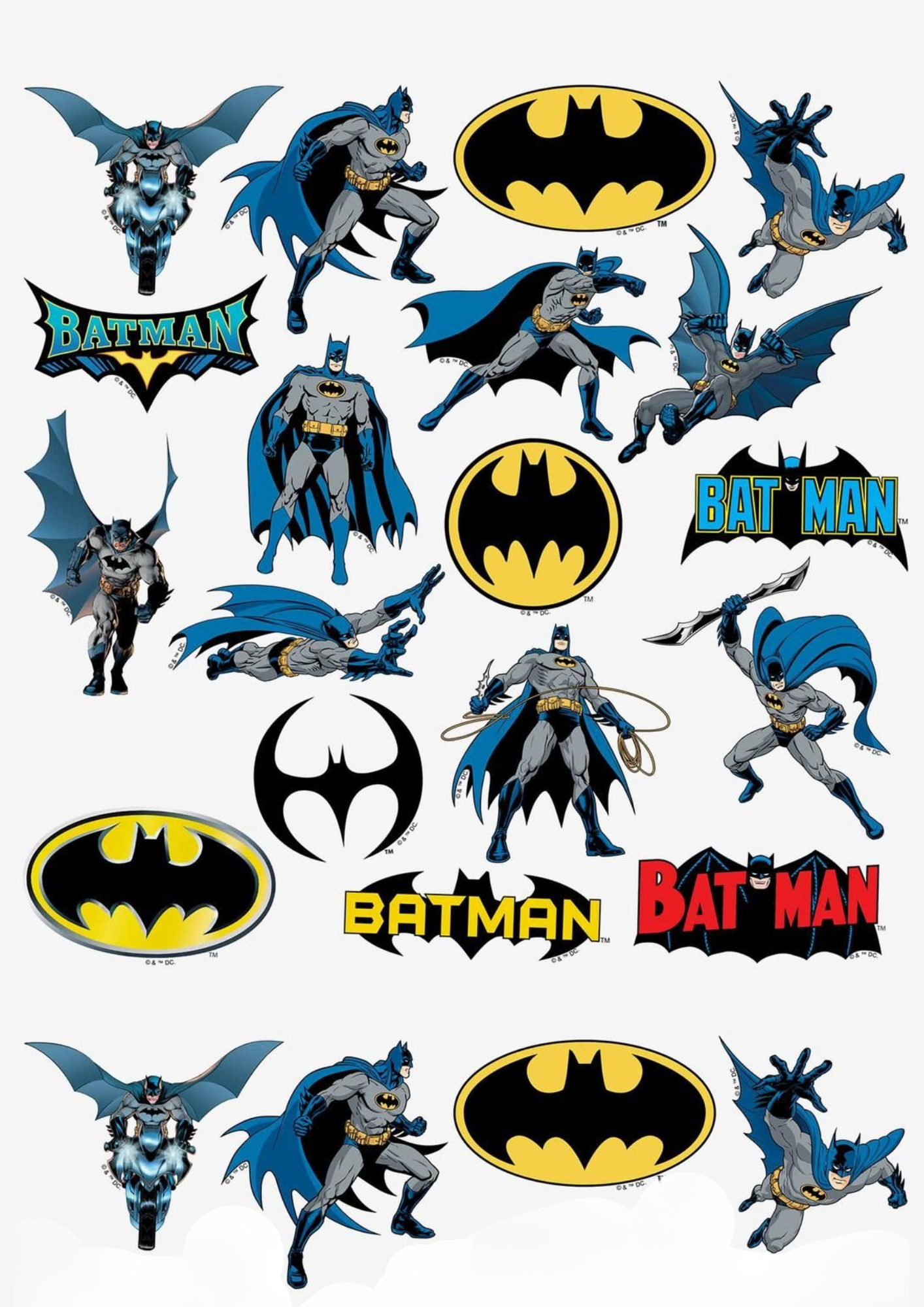 Batman Theme Sticker Set - (22 pcs)