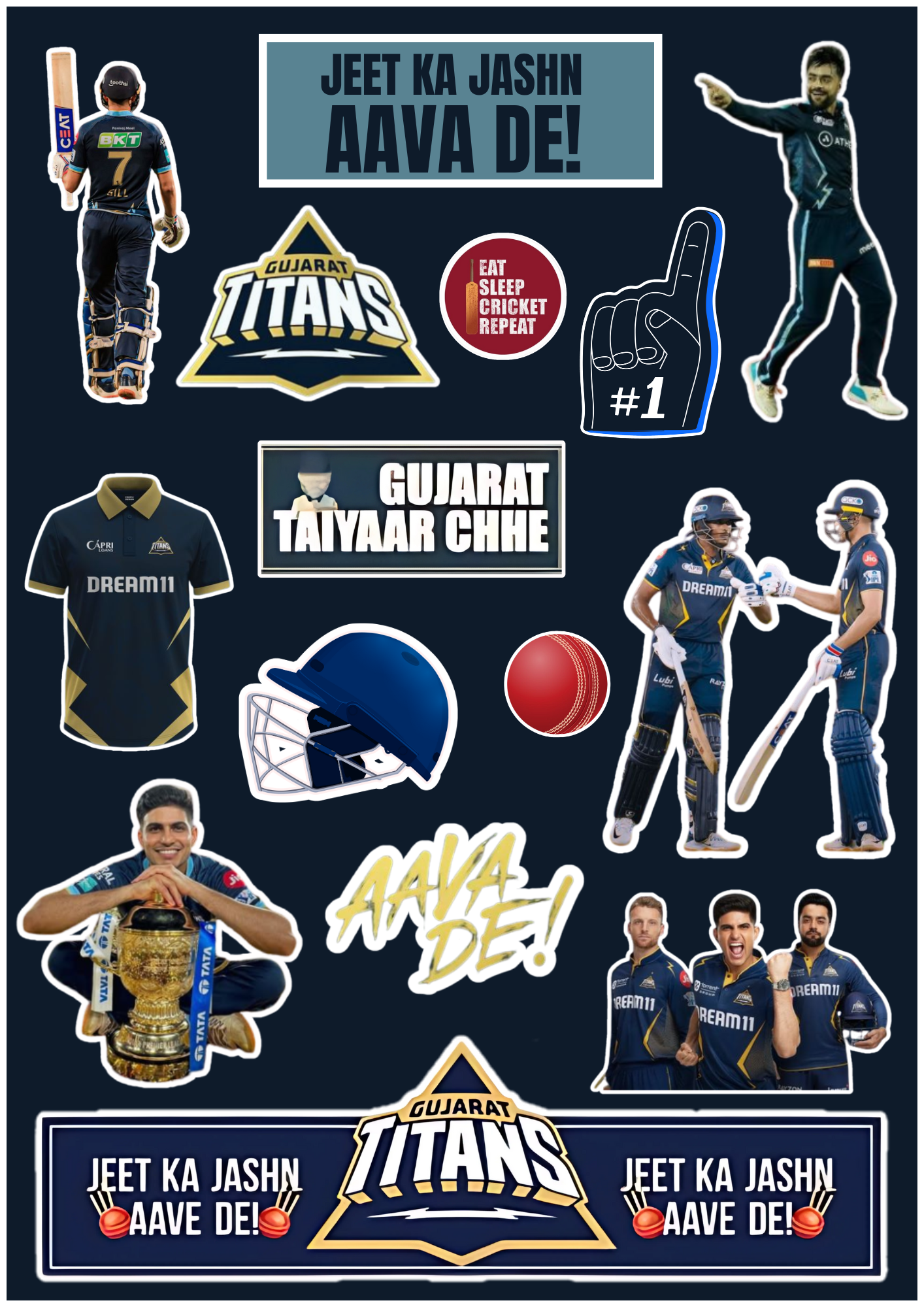 IPL Fan Favorites – GT Sticker Pack (8 Pcs)