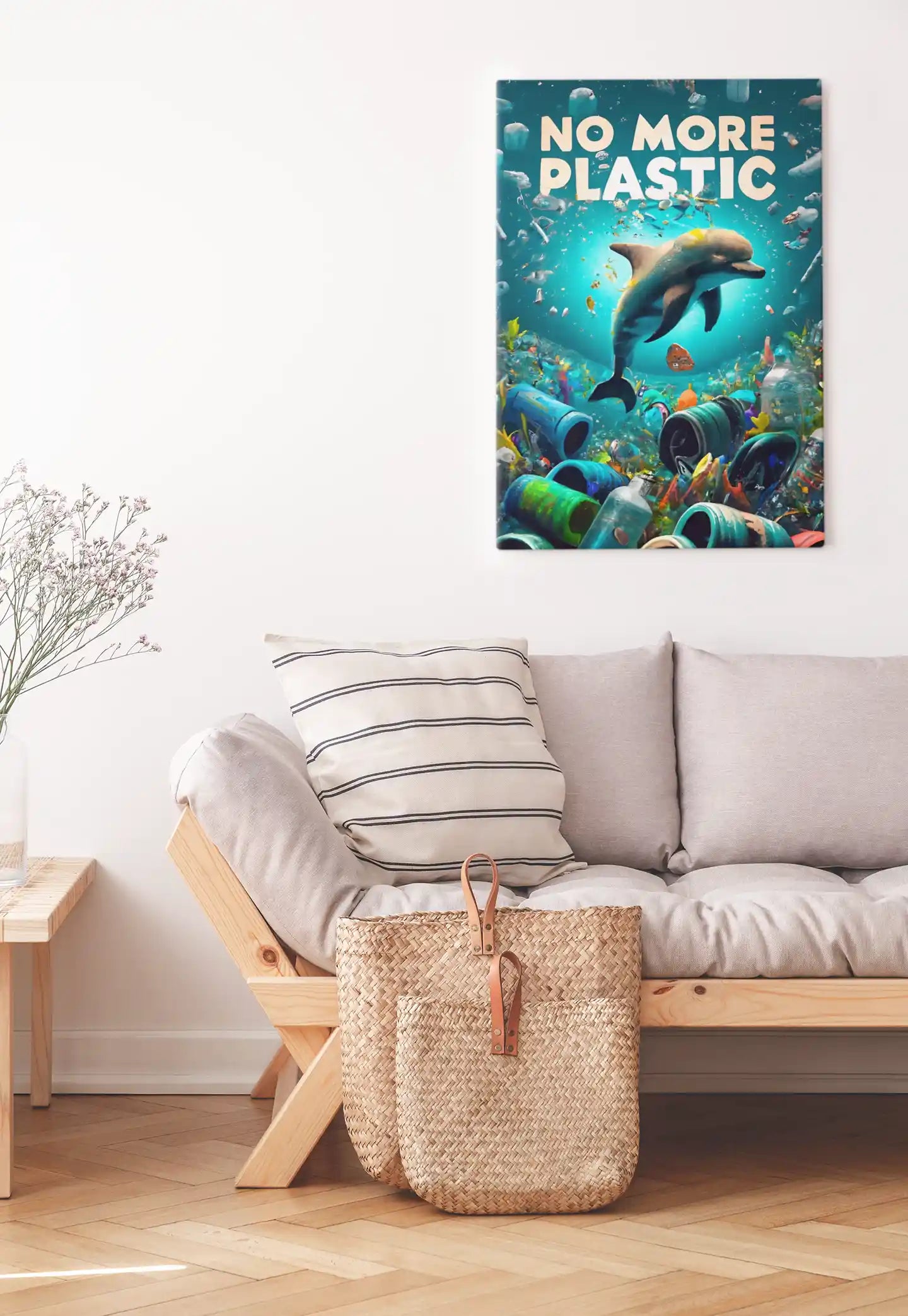 No More Plastic, Save Marine Life Poster