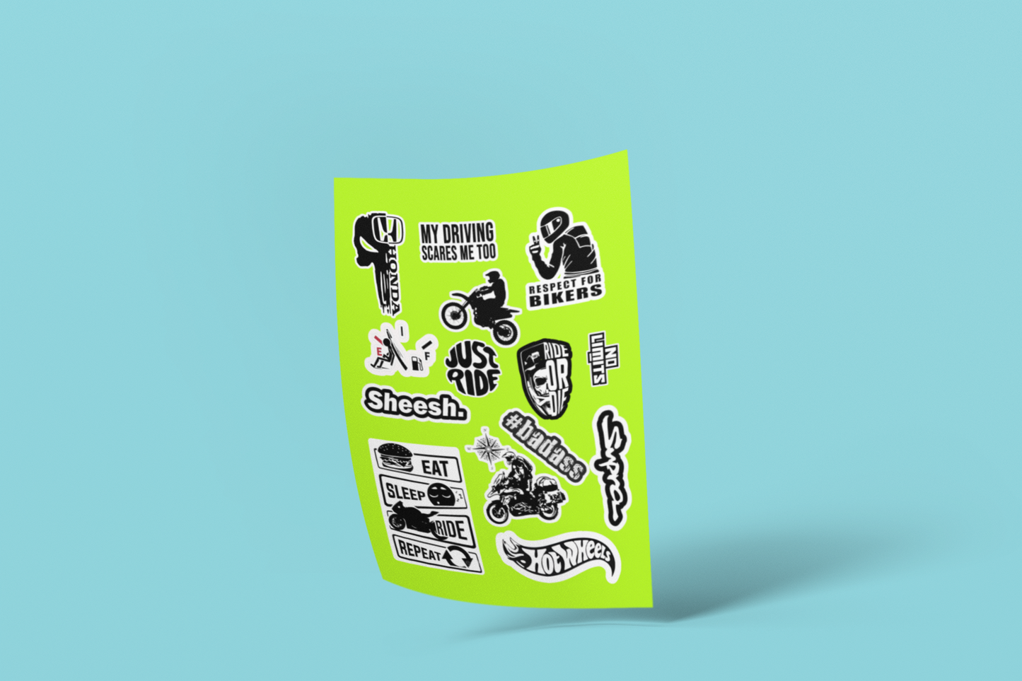 Extreme Biker Adventure Ride Sticker Pack (14 Pcs)