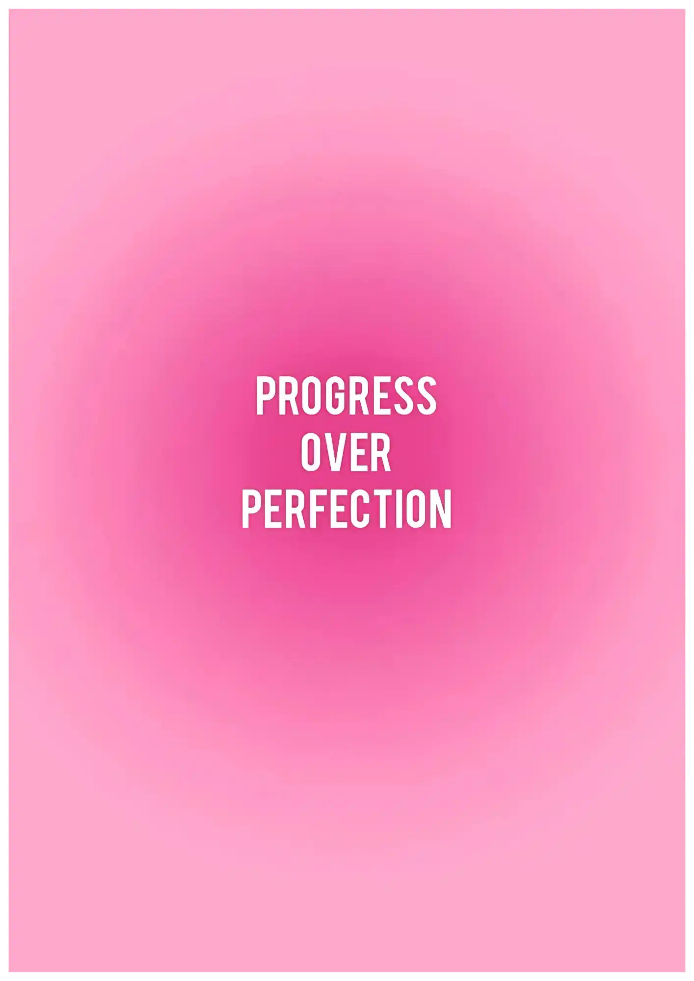 Progress Over Perfection Motivational Poster
