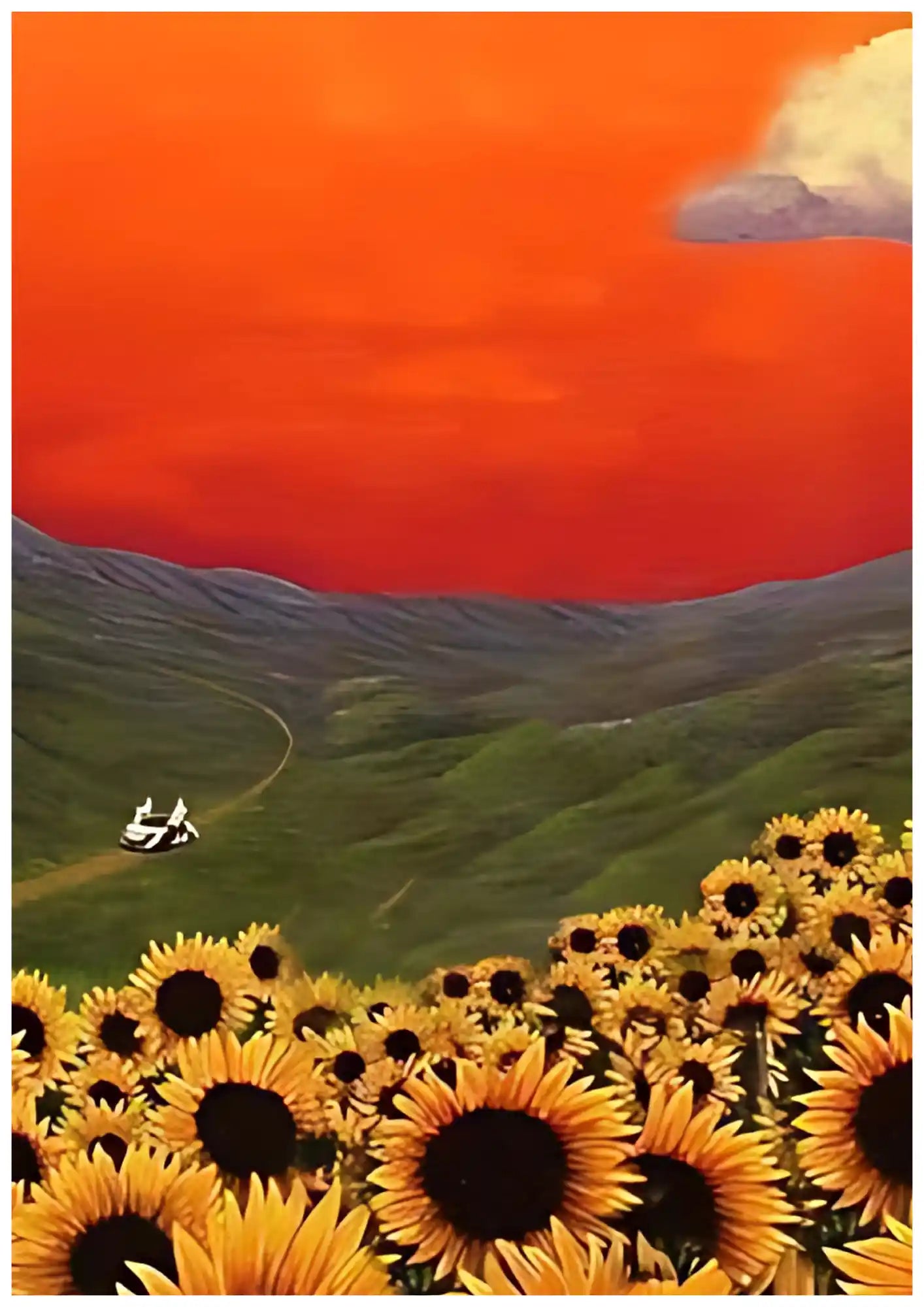 Sunflower Sunset Scenic Nature View Poster