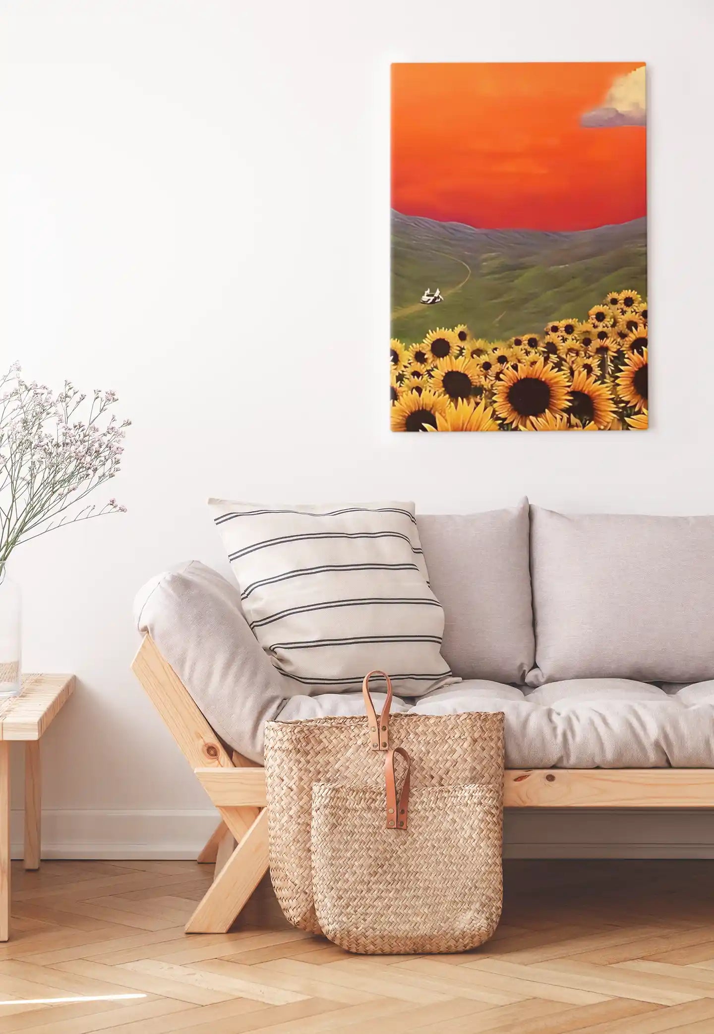Sunflower Sunset Scenic Nature View Poster