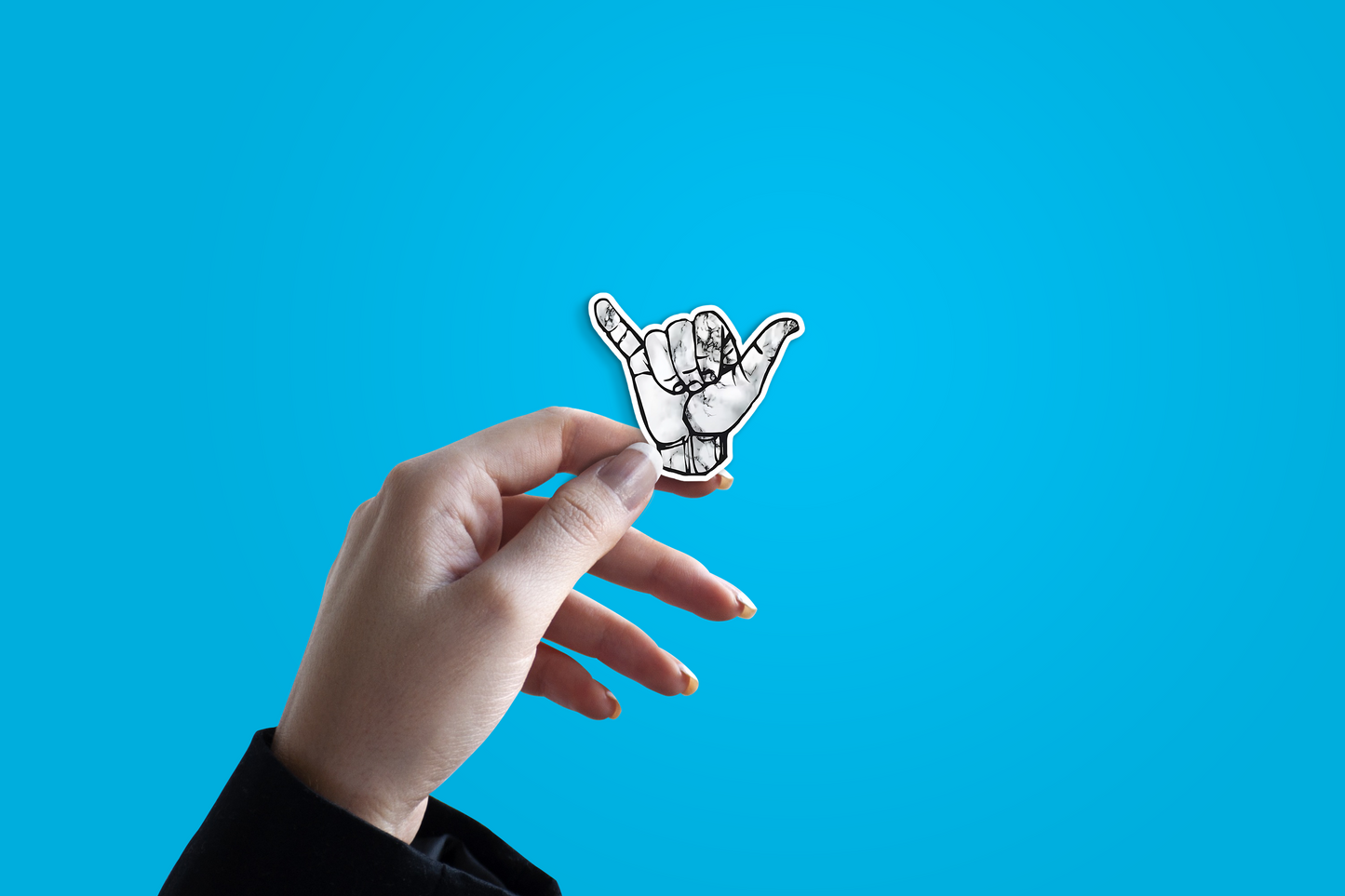 Biker Rock Hand Gesture Symbol Sticker