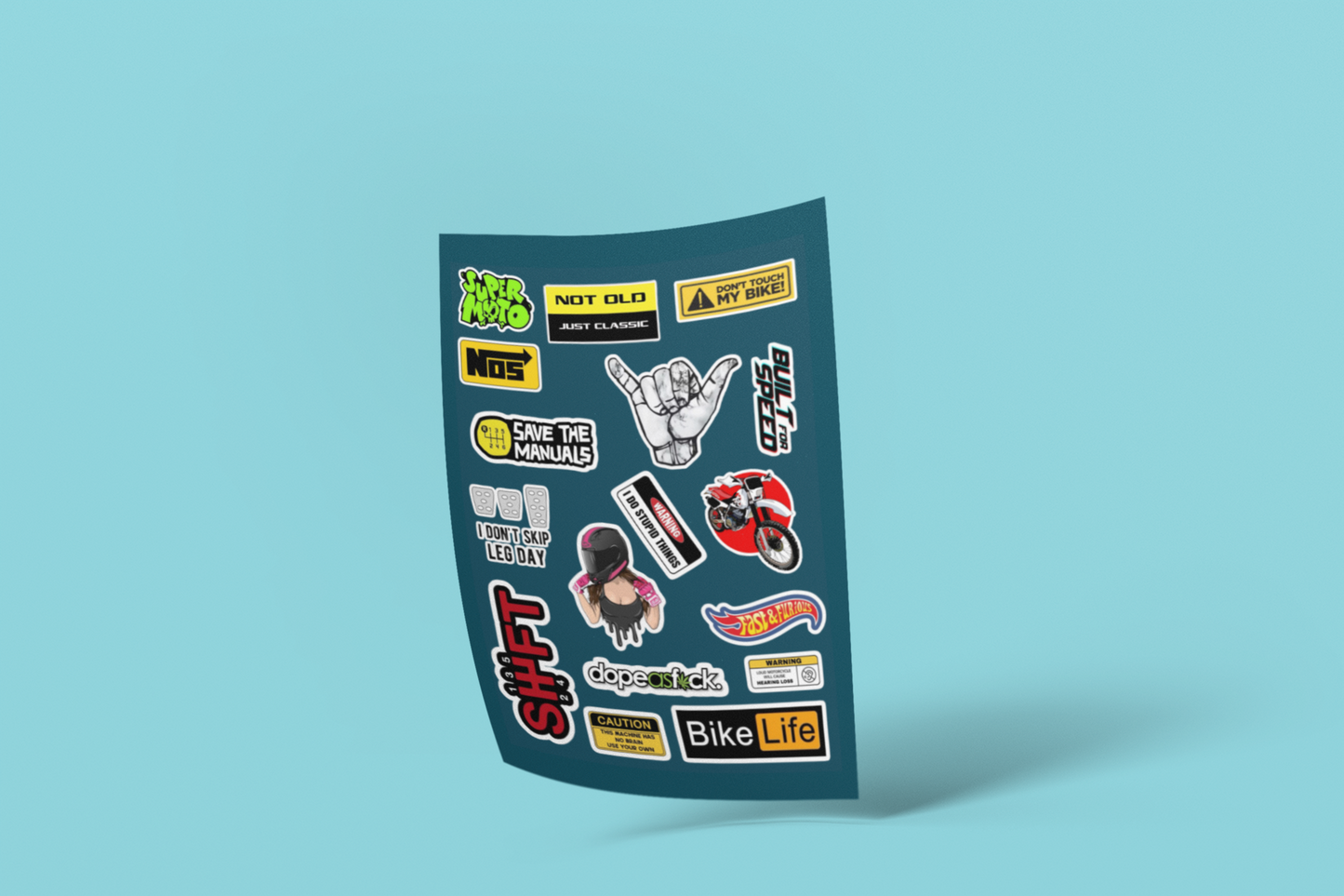 Racing Speed Thrill Motorcycle Stickers Set (17 Pcs)