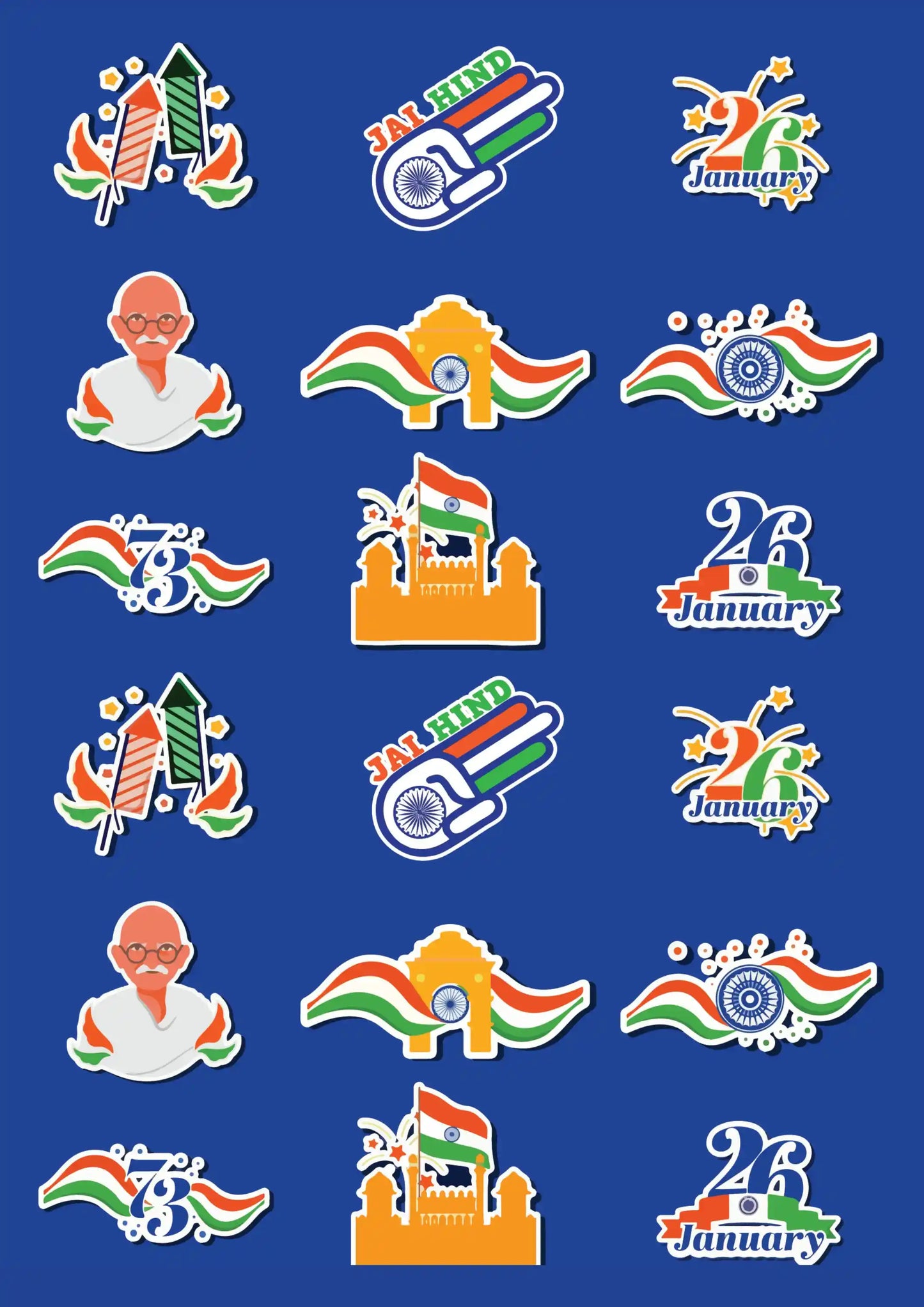 Republic Lovers of India | STICKER PACK (18 Pcs)