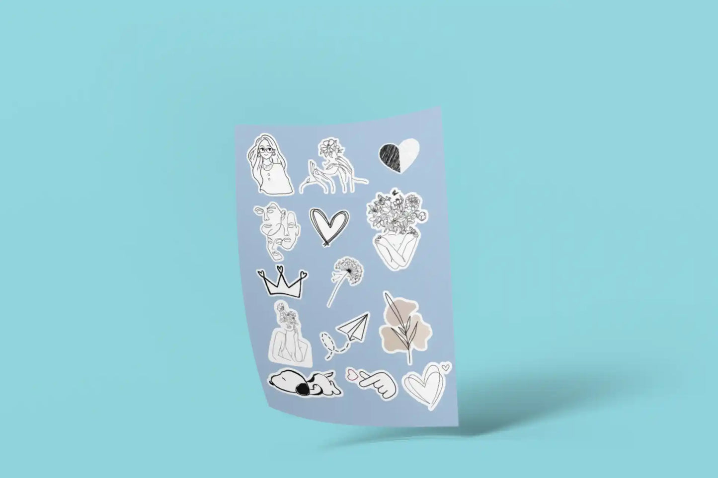 Elegant Ice Cream and Hearts Aesthetic Pack (14 Pcs)