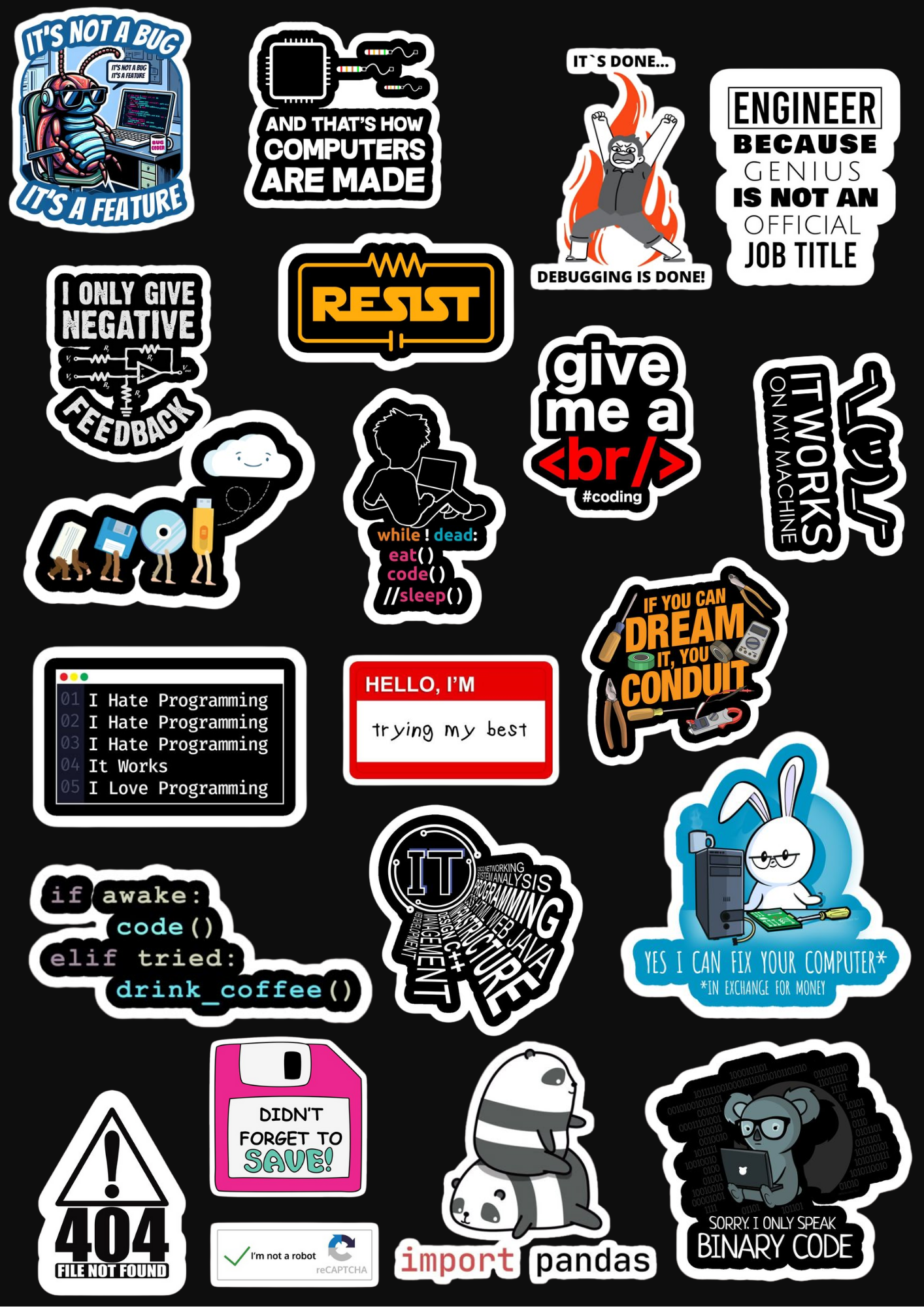 Code Life Sticker Pack – Developer Edition (25 Pcs)