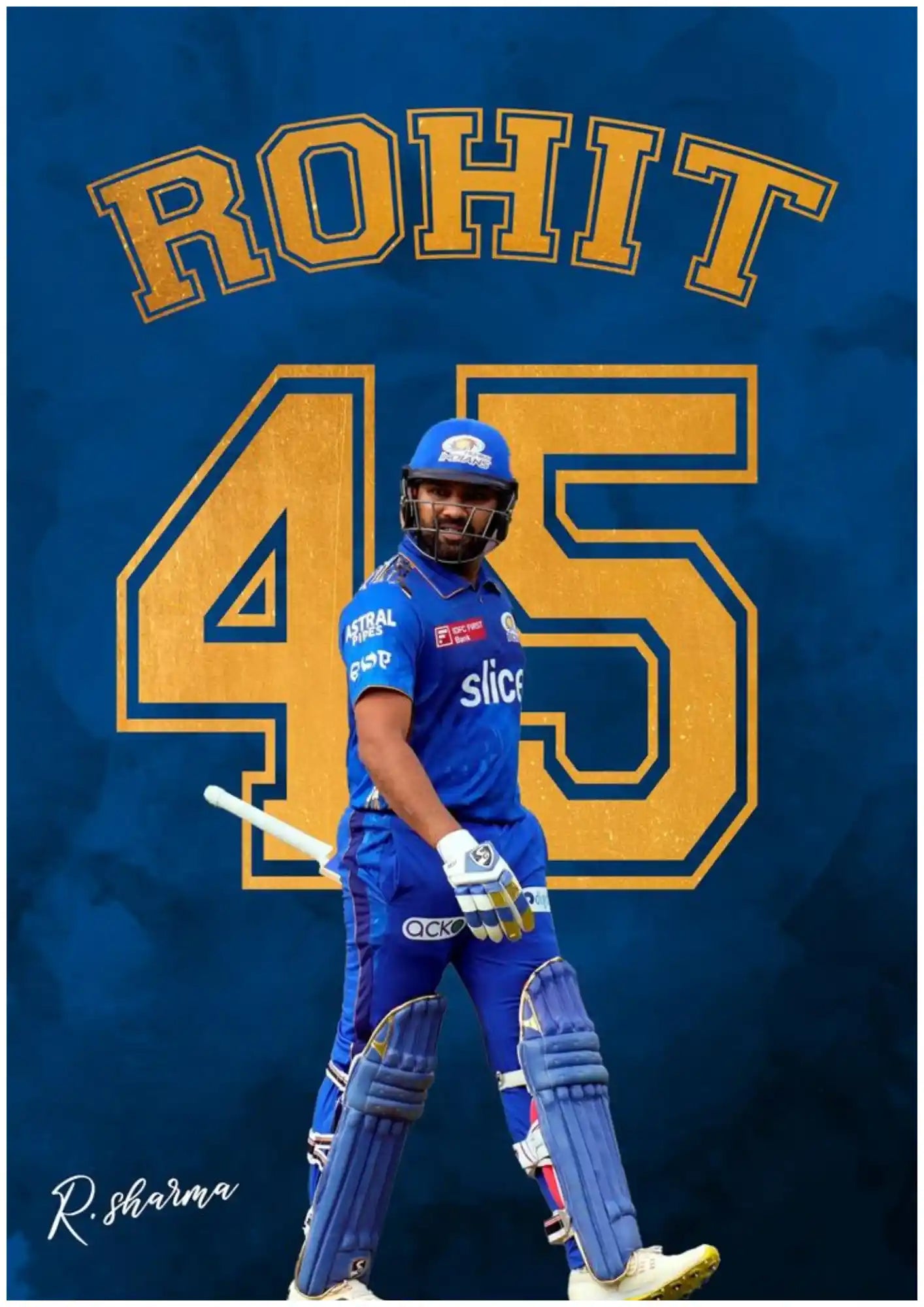Rohit Sharma 45 Jersey Poster