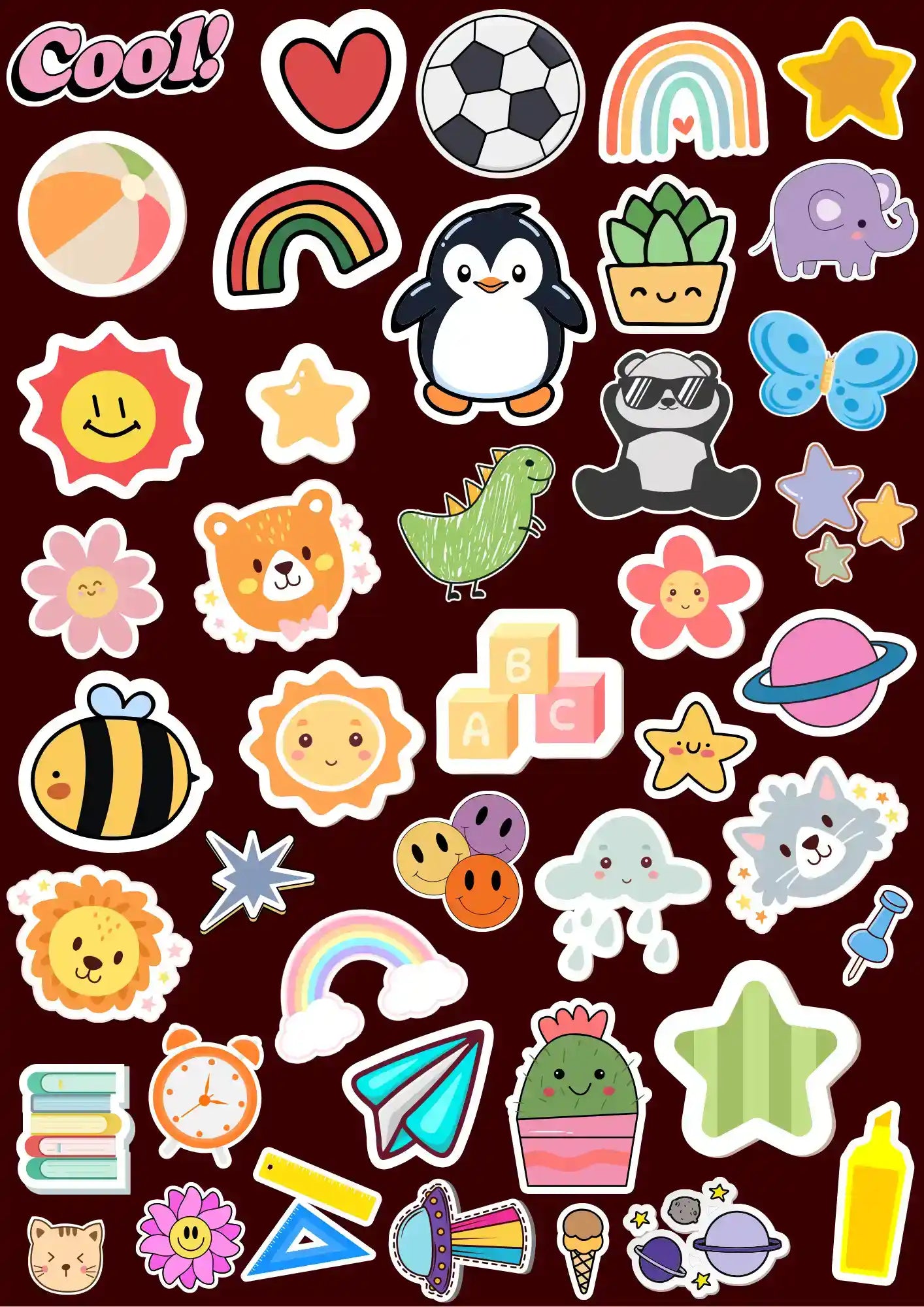 Playful Animals and Fun Rainbow Shapes Decorative Pack (42 Pcs)