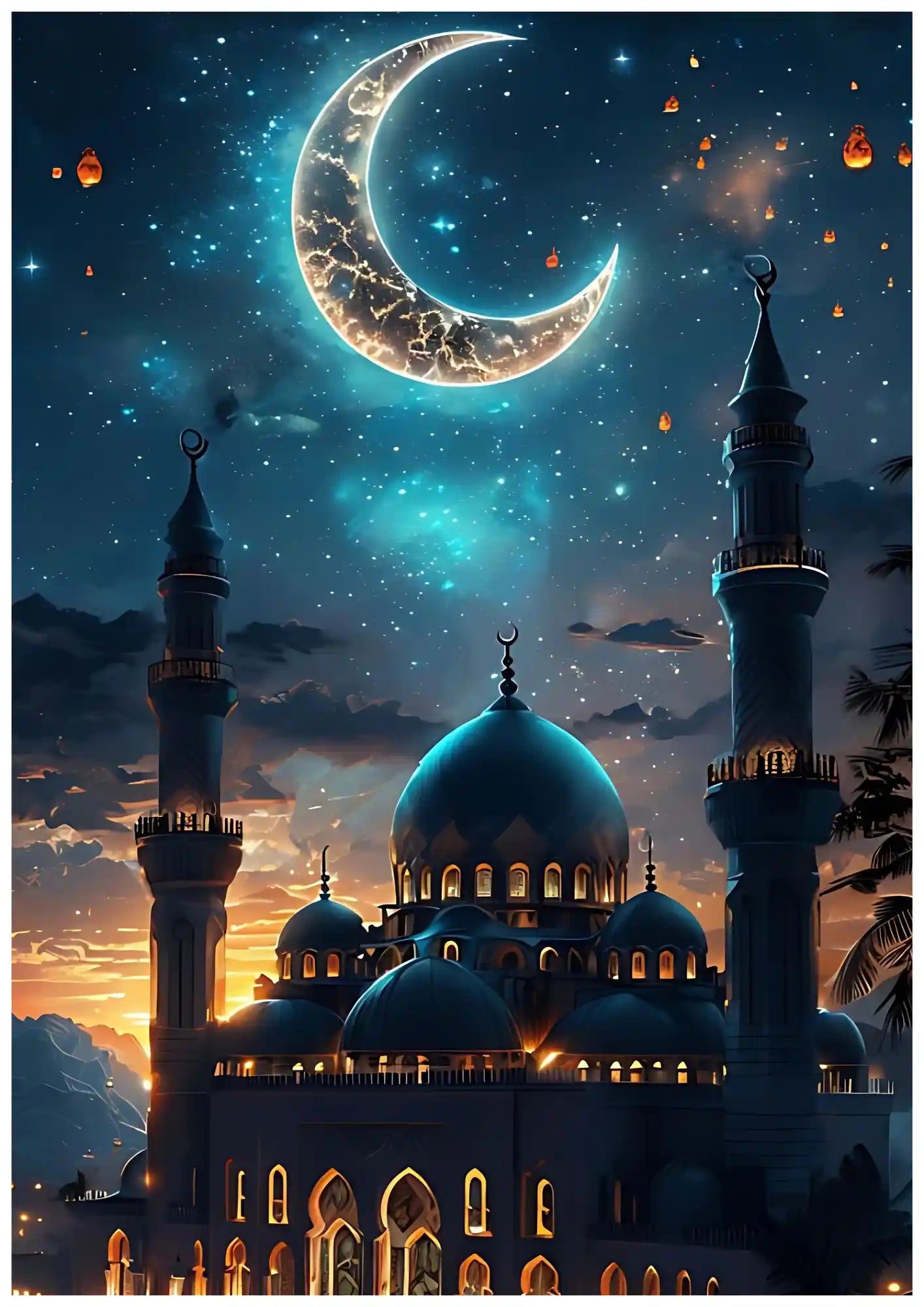 Crescent Moon Ramadan Spiritual Serenity Poster