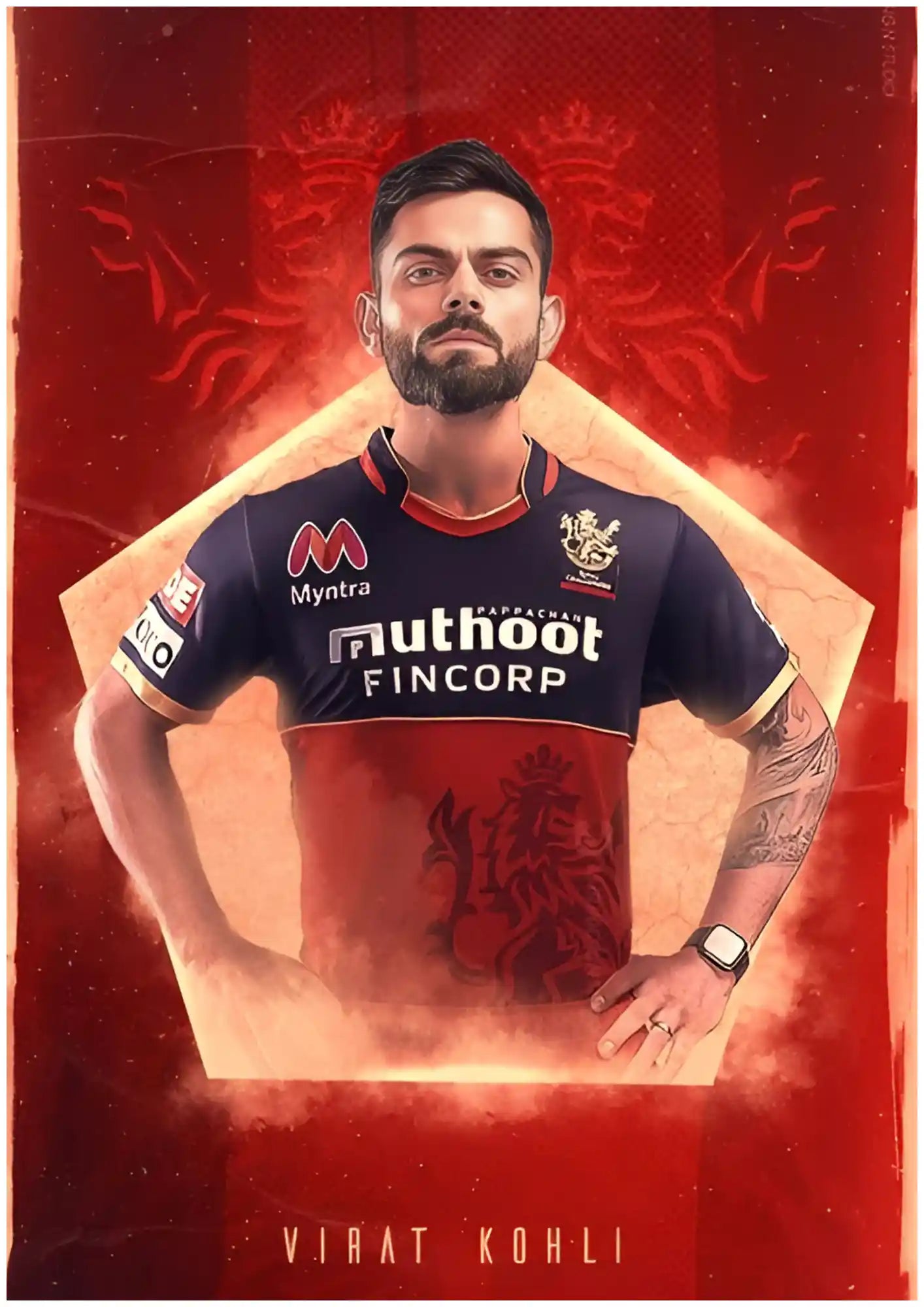 Virat Kohli RCB Royal Power Poster - IPL