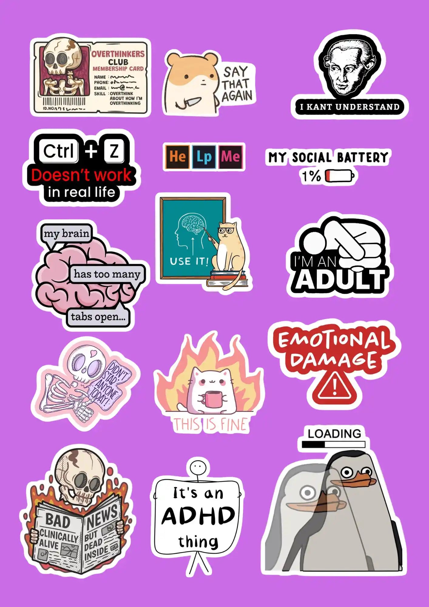 Bright Cartoon Icons for Fun Daily Moments Pack (15 Pcs)