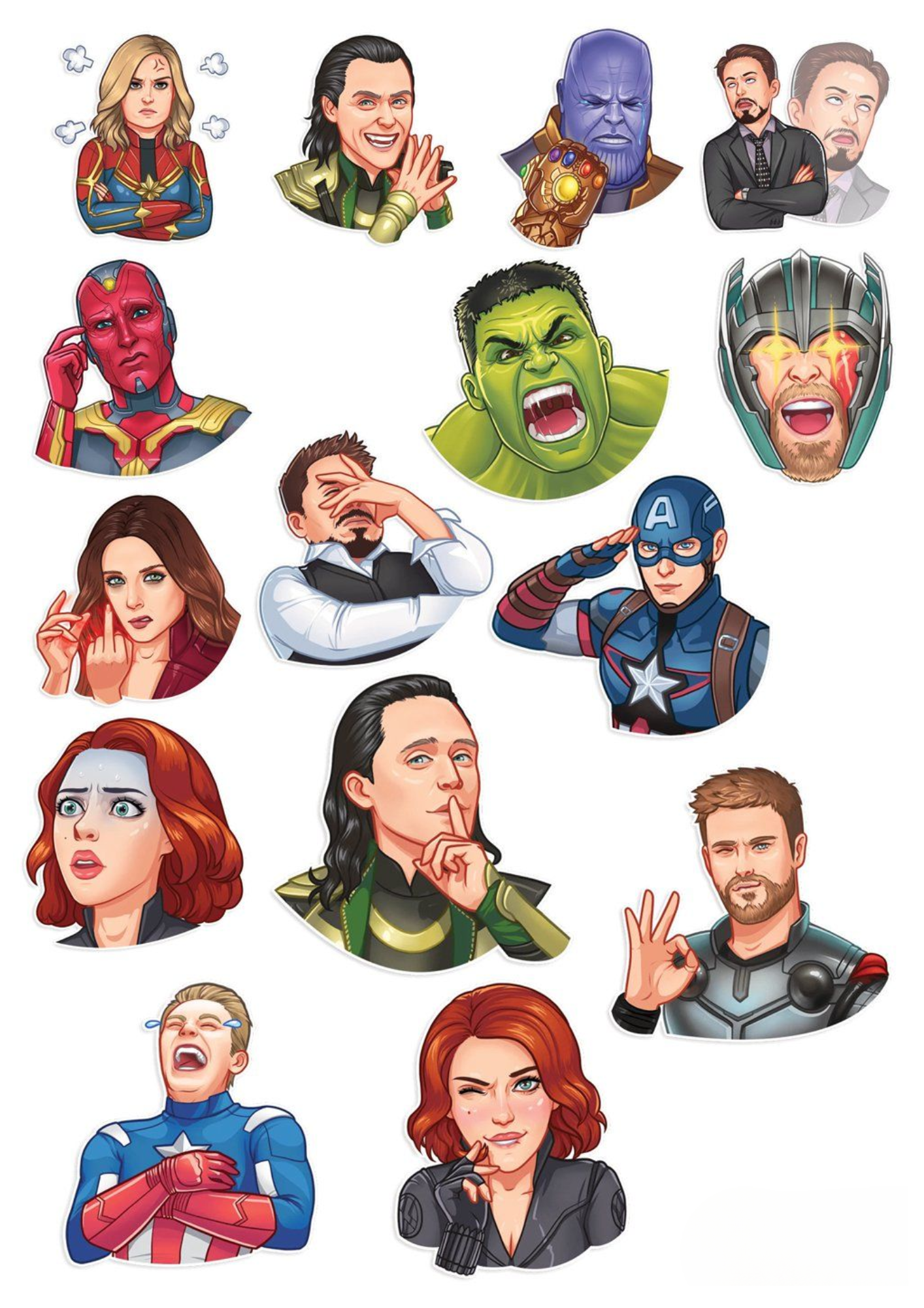 Marvel Face Cutout Pack (15 pcs)