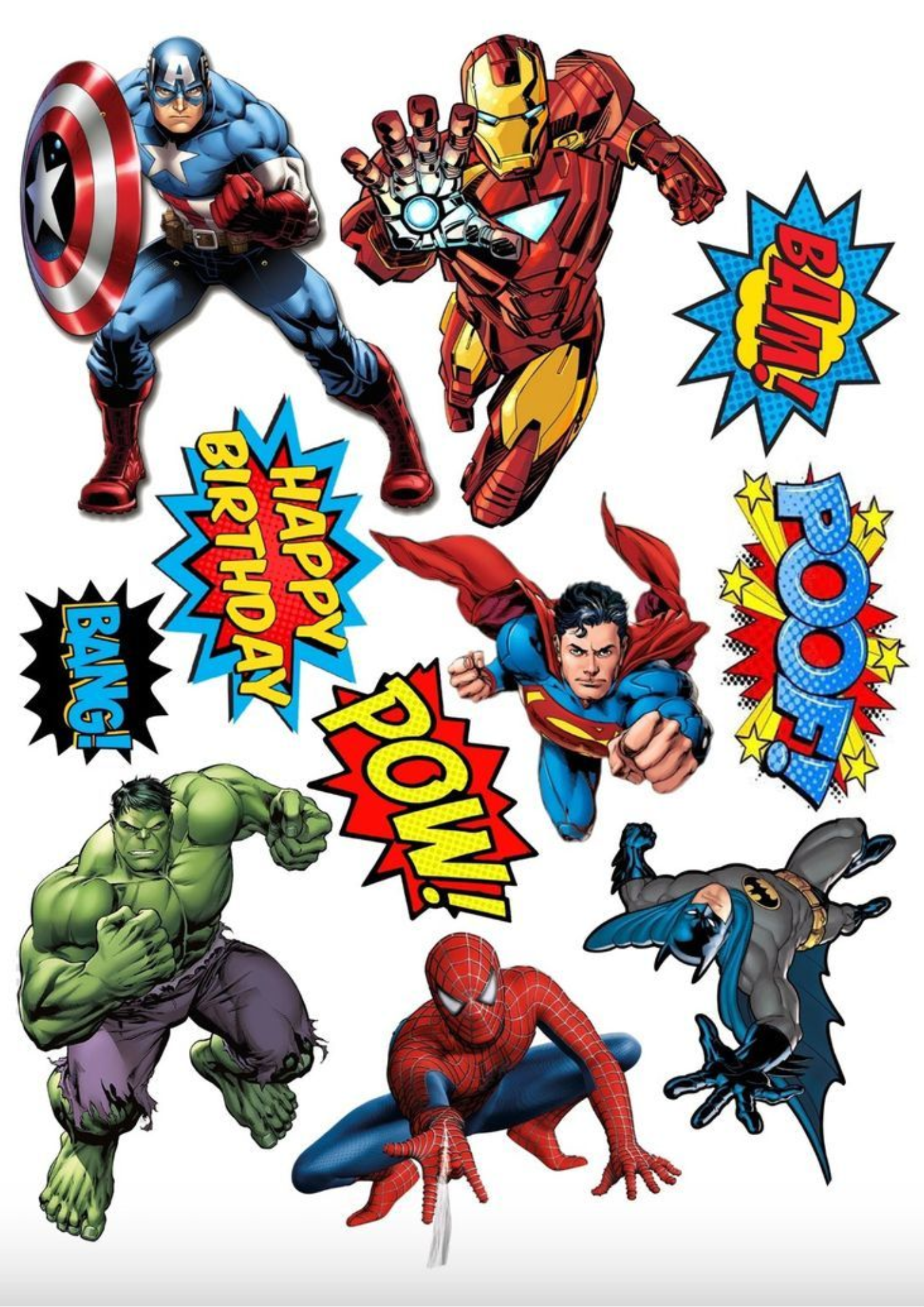 Avengers and DC Action Sticker Pack (11 pcs)