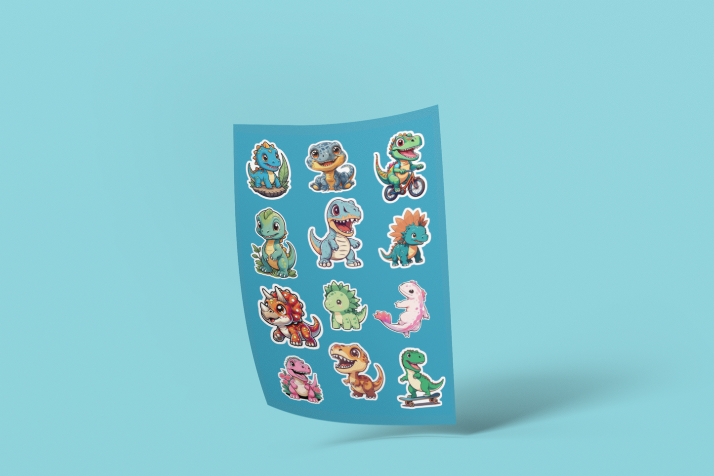 Dinosaur Stickers for Prehistoric Adventure Lovers Sticker Pack (12 Pcs)