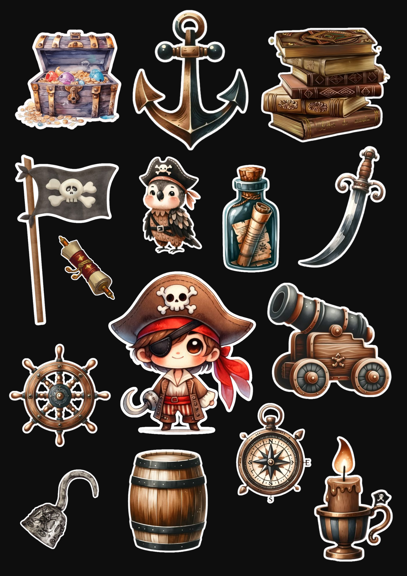 Exciting Pirate Stickers for Little Explorers Sticker Pack (15 Pcs)