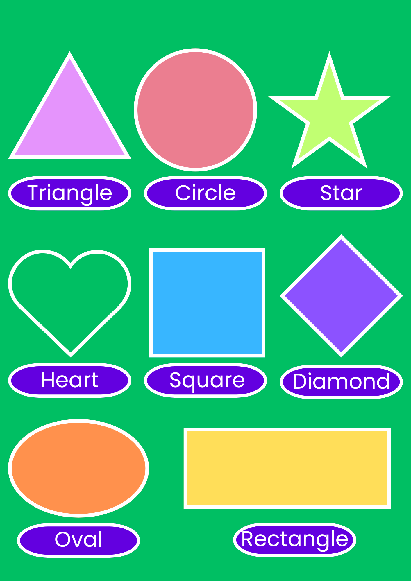 Fun Shape Stickers for Early Geometry Learning Sticker Pack (8 Pcs)