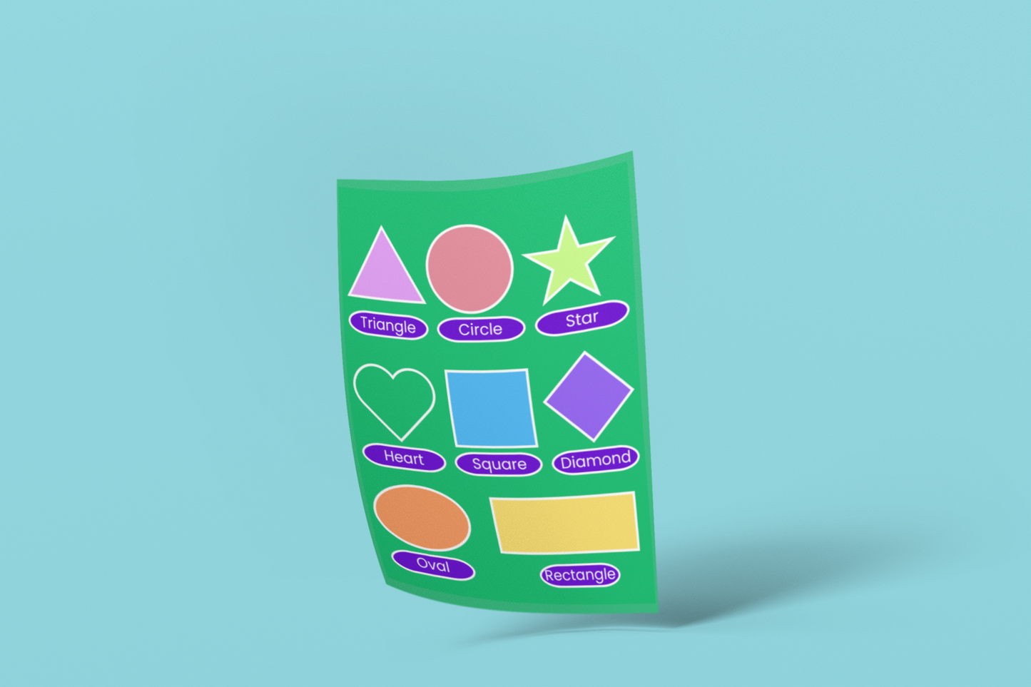 Fun Shape Stickers for Early Geometry Learning Sticker Pack (8 Pcs)