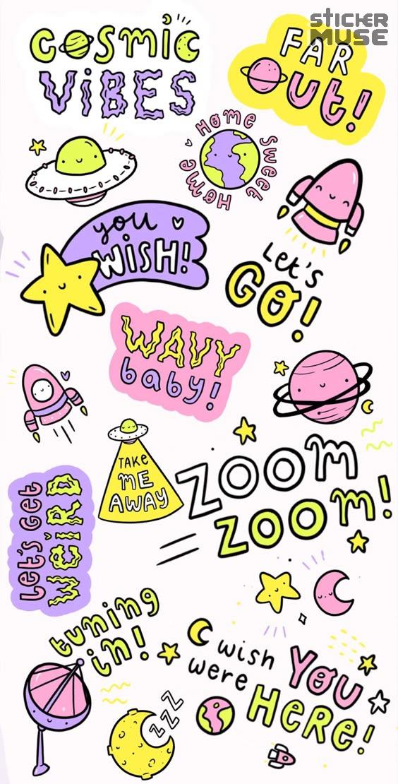 Aesthetic Retro TV – Vintage Love | STICKER PACK (18 Pcs)