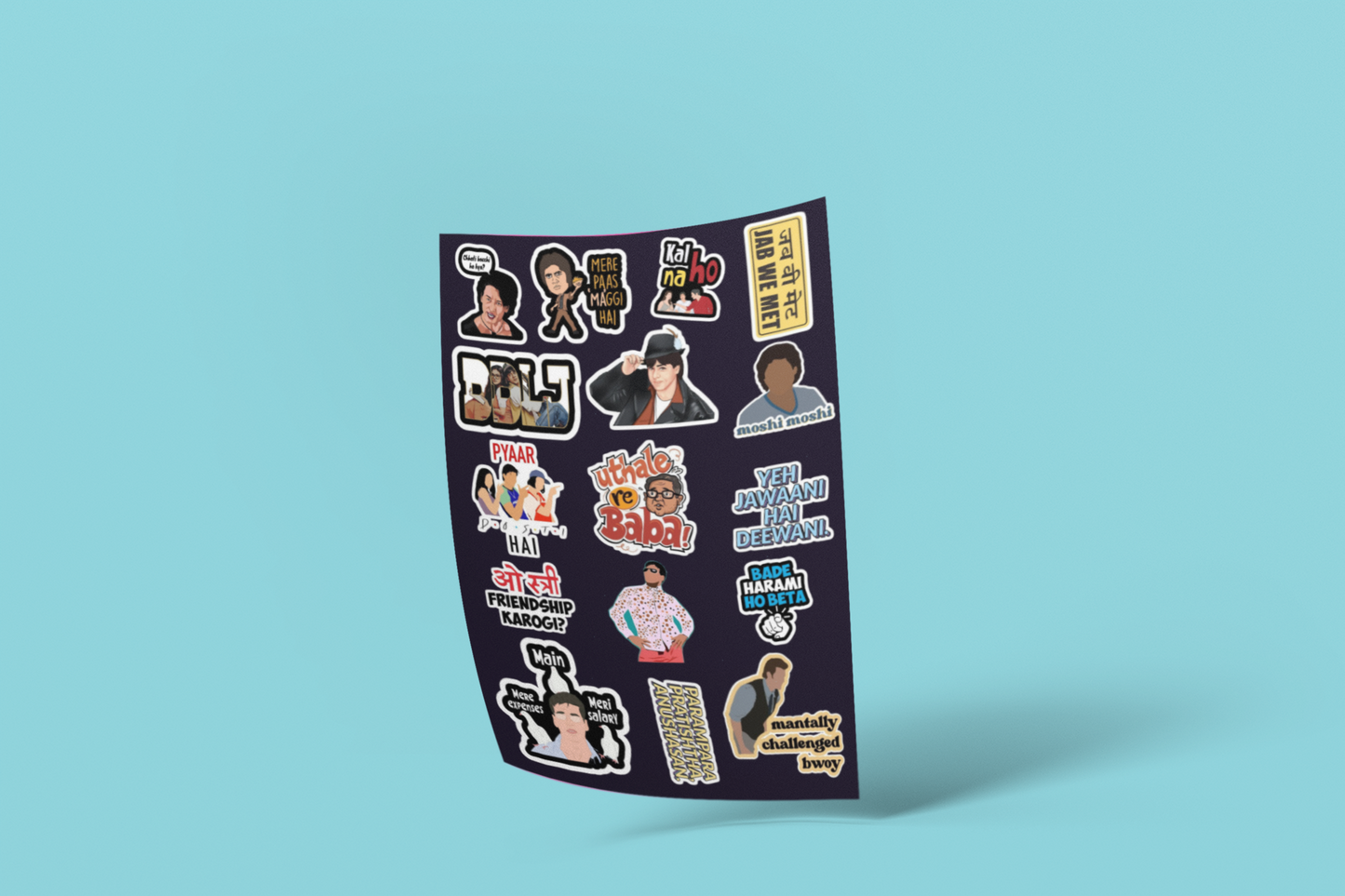 Movie character sticker pack (16 pcs)