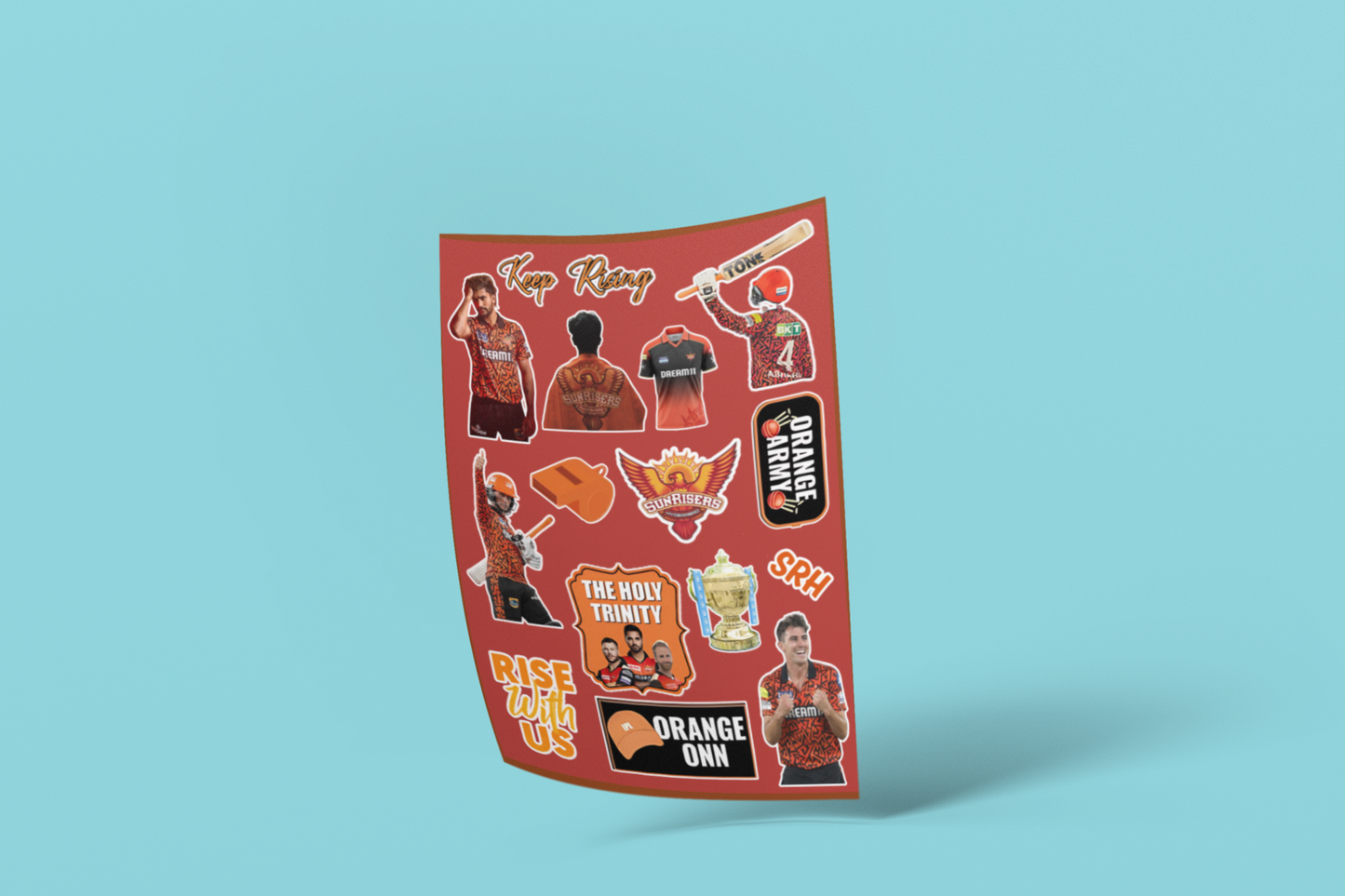Orange Army Sticker Set – SRH Fan Collection (14 Pcs)