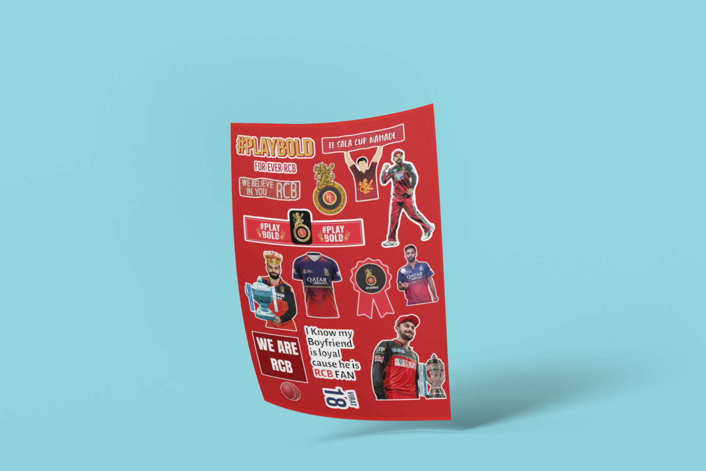Play Bold Stickers for True RCB Fans