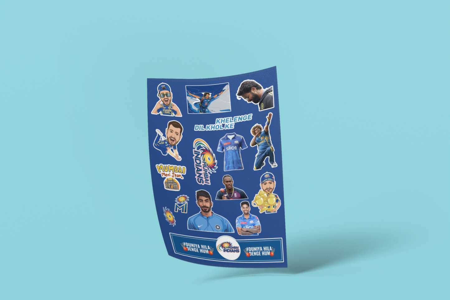 IPL MI Sticker Pack – Duniya Hila Denge Edition (15 Pcs)
