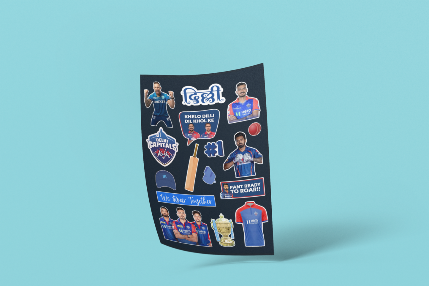 Delhi Capitals Sticker Pack – Roar with Dilli’s Finest (15+ Pieces)