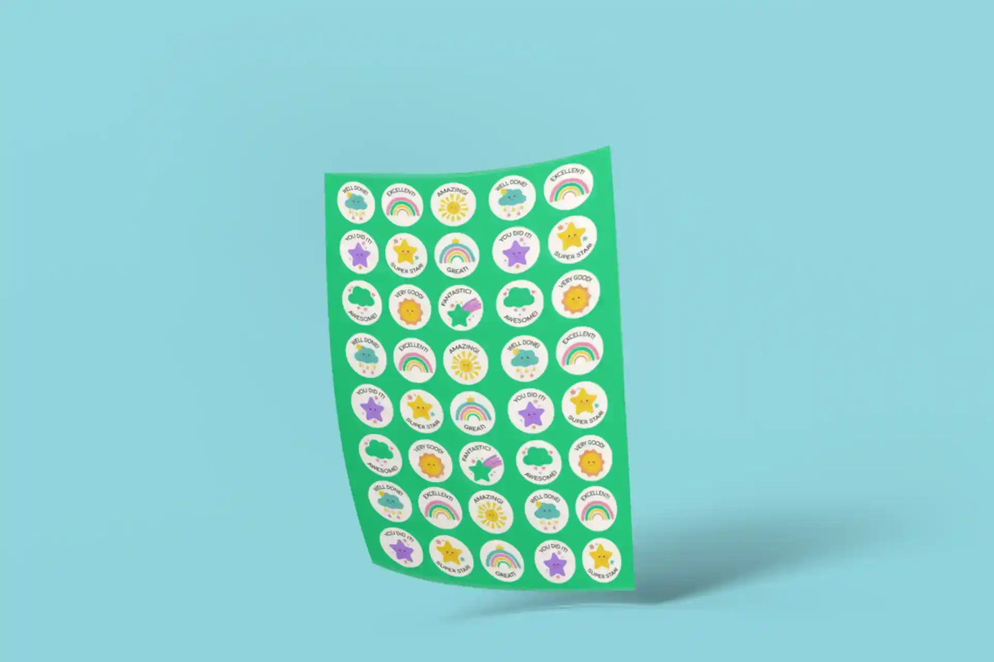 Motivational Rewards and Colorful Happy Vibes Circle Pack (40 Pcs)