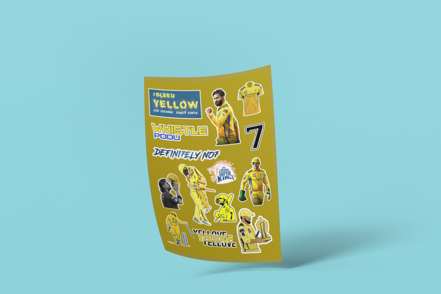 CSK Spirit Sticker Pack – Bleed Yellow Edition (8 Pcs)