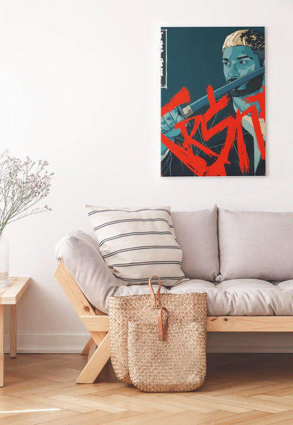 Abstract Blue Rap Star Music Poster