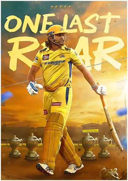 One Last Roar Dhoni Farewell Poster - IPL