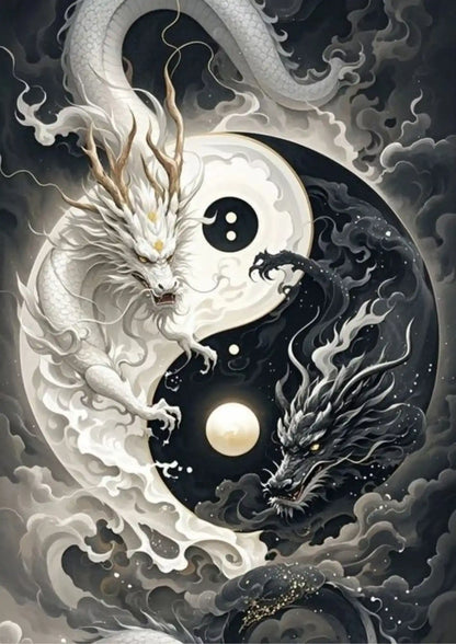 Yin-Yang Balance Artistic Poster