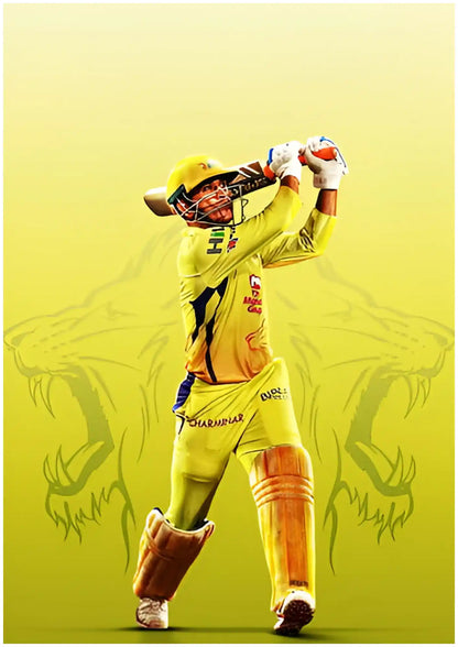 Dhoni Classic Pose in Yellow Jersey - IPL