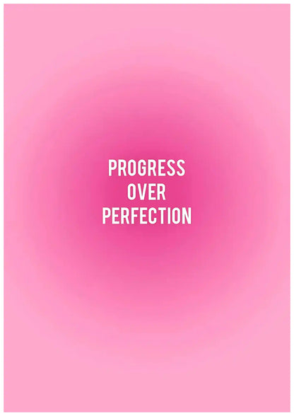 Progress Over Perfection Motivational Poster
