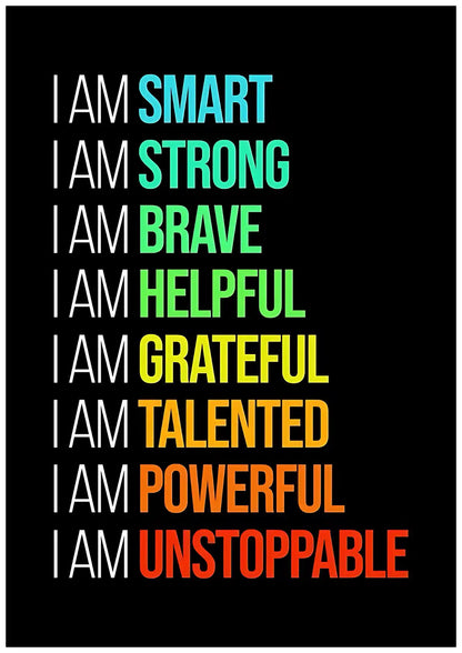 Affirmations of Strength and Positivity Poster