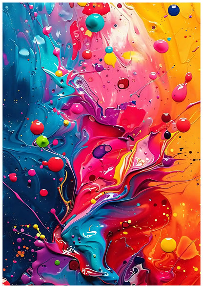 Vibrant Cosmic Energy Abstract Art Poster