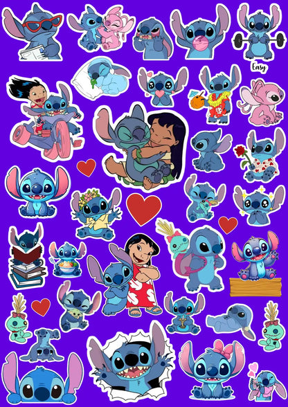 Stitch and Friends Colorful Cartoon Fun Collection Pack (32 Pcs)