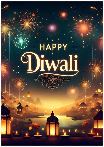 Happy Diwali Festival Celebration Decorative Poster