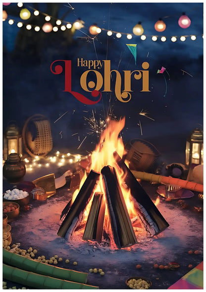 Traditional Bonfire Night Festive Artwork Poster