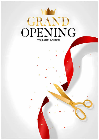 Grand Opening Ceremony Ribbon Event Poster