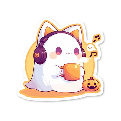 Playful Cat with Headphones