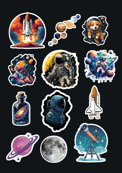 Vibrant Galaxy Dreams with Cosmic Elements Pack (14 Pcs)