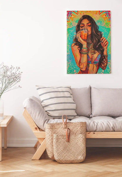 Artistic Woman Retro Color Poster