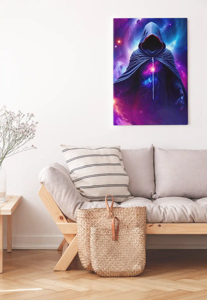 Mysterious Hooded Figure Galaxy Theme